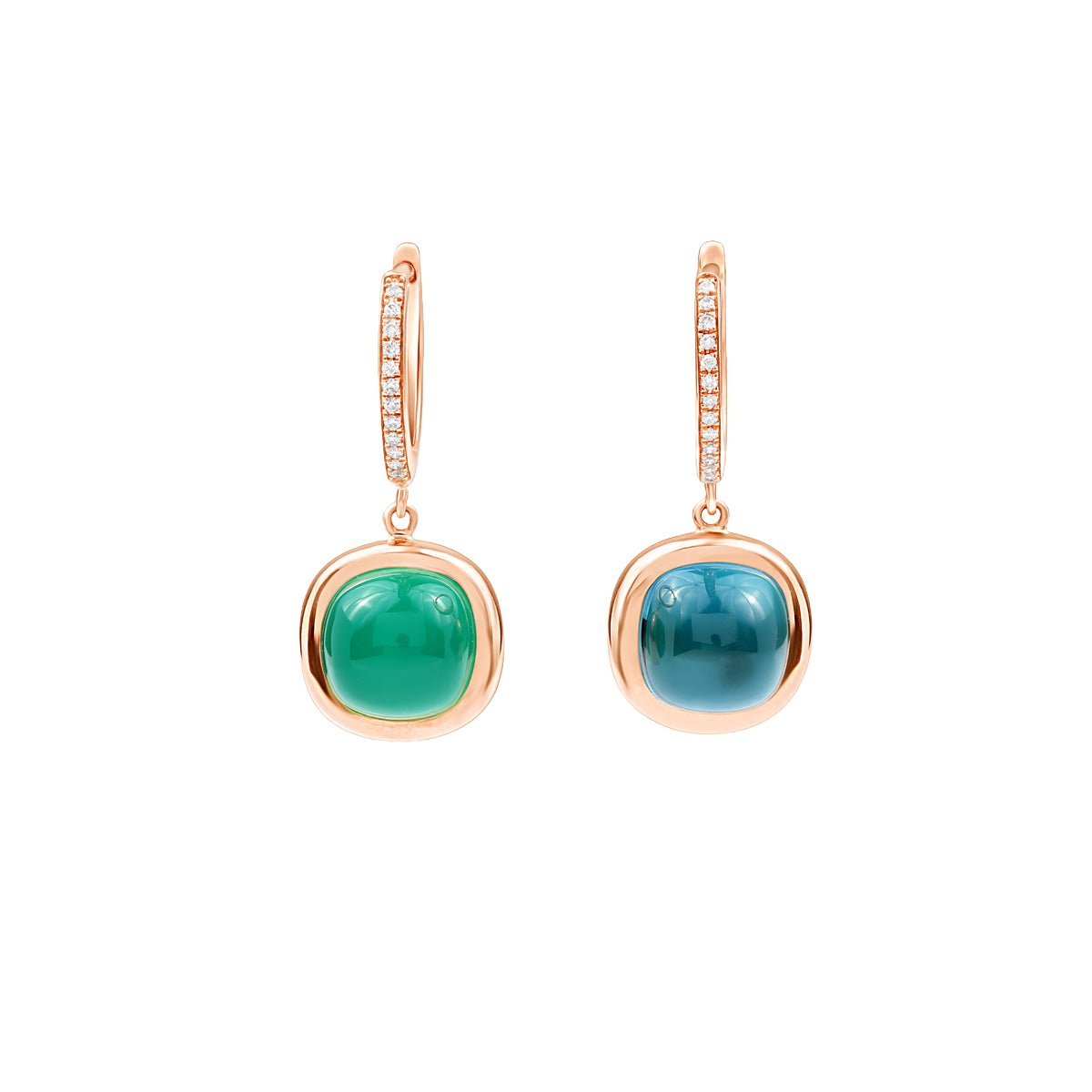 Reversible Bezel Set Green Agate and Blue Topaz Diamond Hoops Earrings Estella Collection #product_description# 14k Agate Birthstone #tag4# #tag5# #tag6# #tag7# #tag8# #tag9# #tag10#