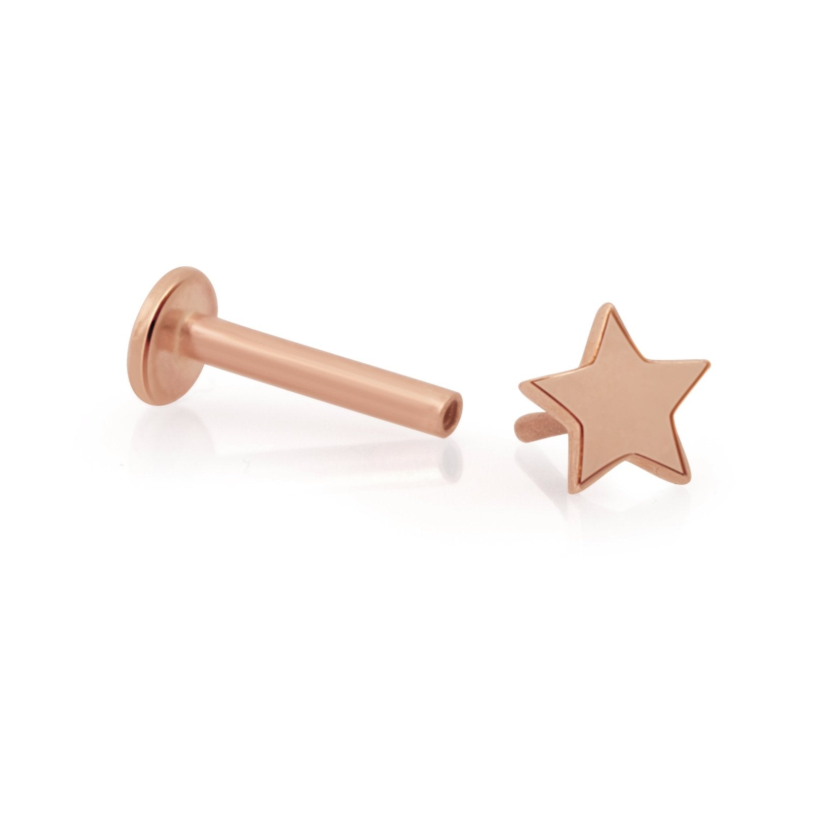Rose Gold Star Flat Back Stud, 4mm Earrings Estella Collection #product_description# 18281 14k Cartilage Earring Cartilage Earrings #tag4# #tag5# #tag6# #tag7# #tag8# #tag9# #tag10# 5MM