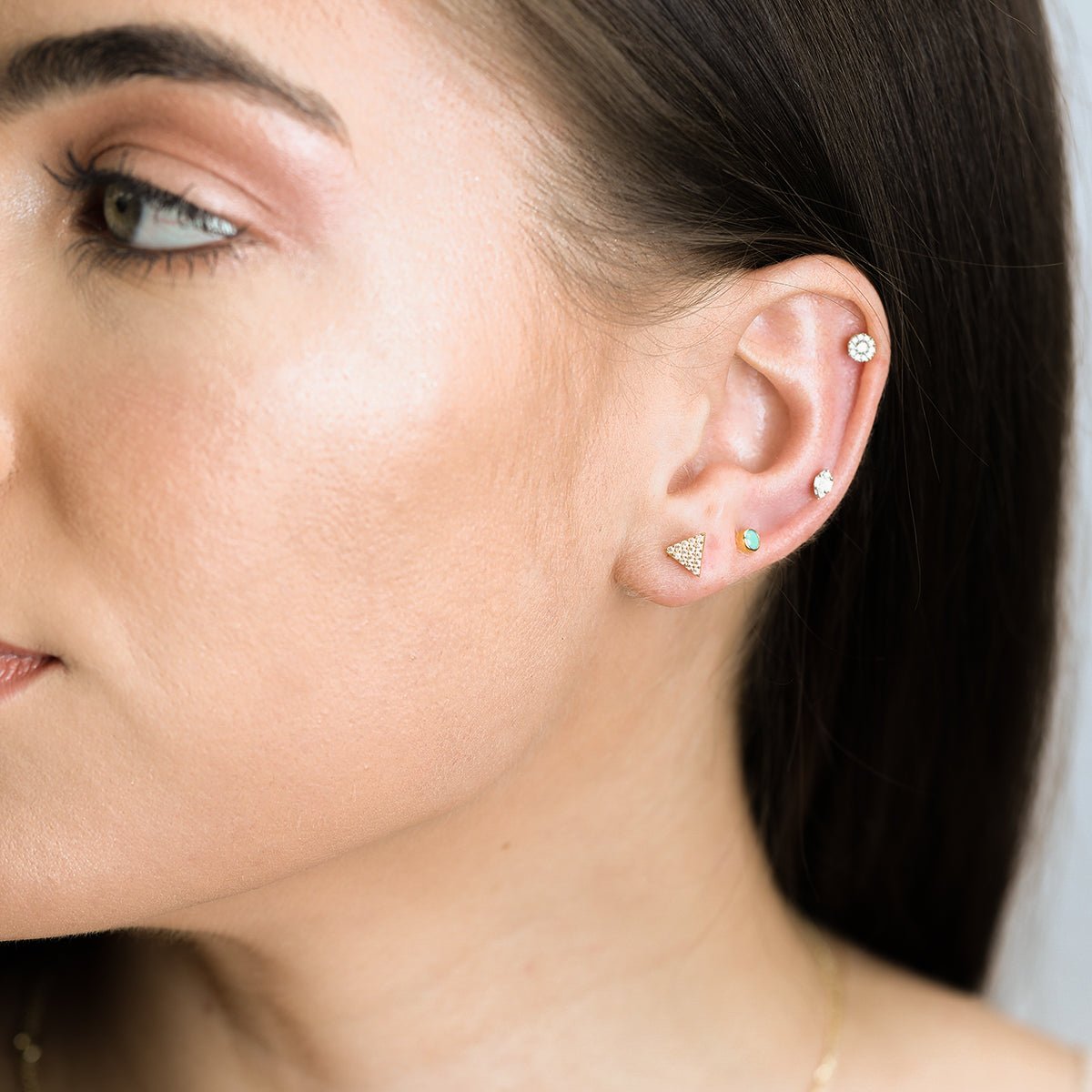 Round Diamond Pavé Screw Back Earrings Earrings Estella Collection 17808 14k Diamond Earrings #tag4# #tag5# #tag6# #tag7# #tag8# #tag9# #tag10# 14K Yellow Gold