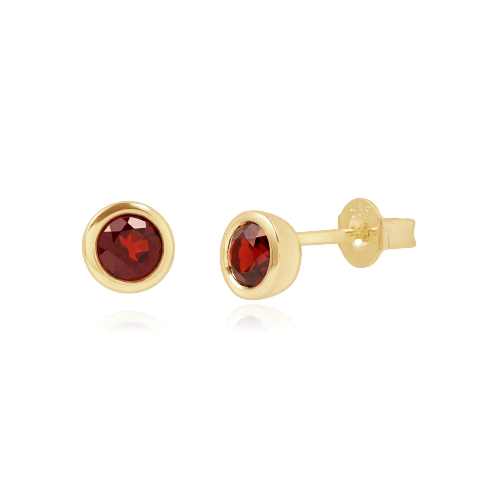 Round Garnet Stud Earrings Bezel Earrings Estella Collection #product_description# 14k Birthstone Earrings #tag4# #tag5# #tag6# #tag7# #tag8# #tag9# #tag10#