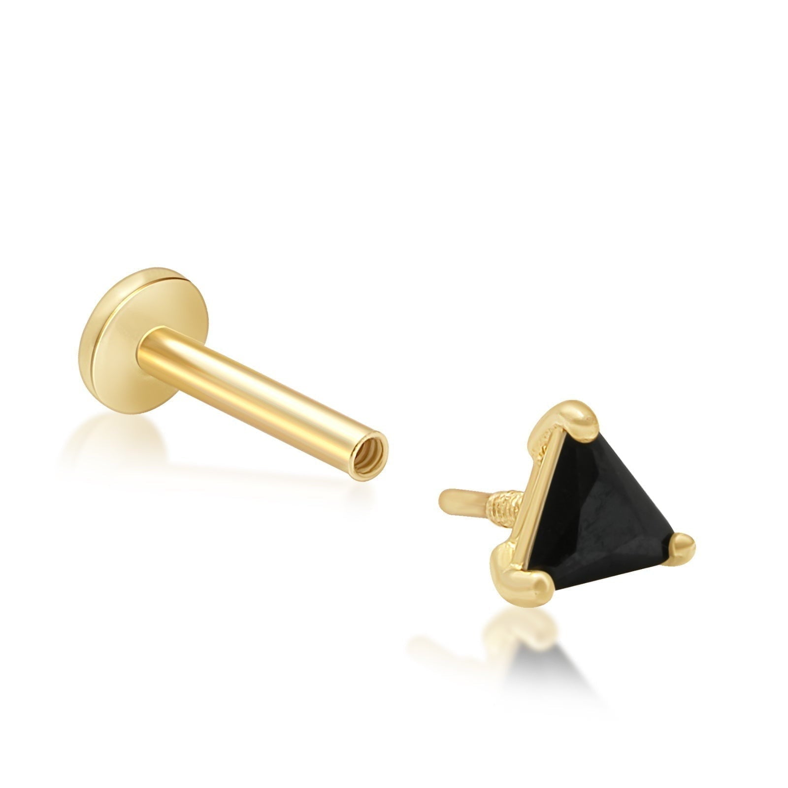 Triangle Cut Black Onyx Flat Back Stud Earrings Estella Collection #product_description# 18310 14k Birthstone Black Gemstone #tag4# #tag5# #tag6# #tag7# #tag8# #tag9# #tag10# 5MM