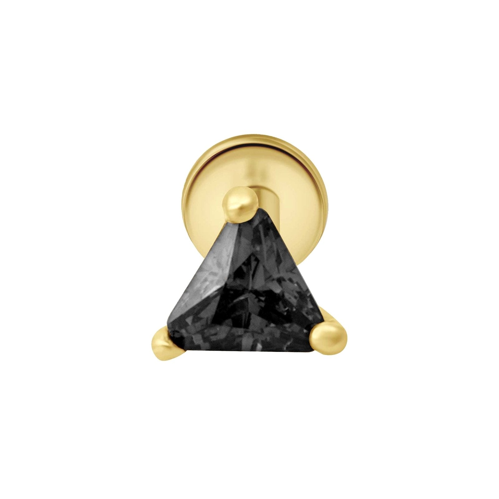 Triangle Cut Black Onyx Flat Back Stud Earrings Estella Collection 18310 14k Birthstone Black Gemstone #tag4# #tag5# #tag6# #tag7# #tag8# #tag9# #tag10# Black Onyx 5MM