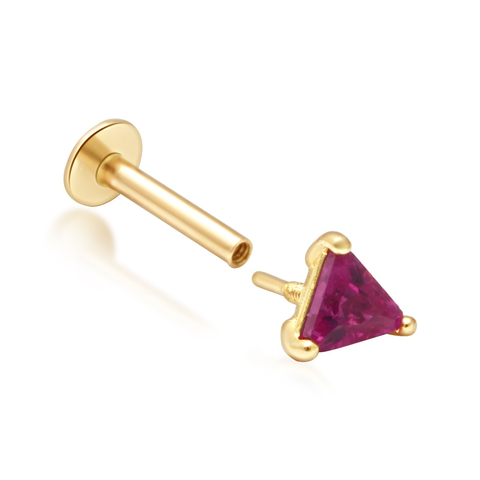 Triangle Cut Ruby Flat Back Stud Earrings Estella Collection #product_description# 18312 14k Birthstone Cartilage Earring #tag4# #tag5# #tag6# #tag7# #tag8# #tag9# #tag10# 5MM