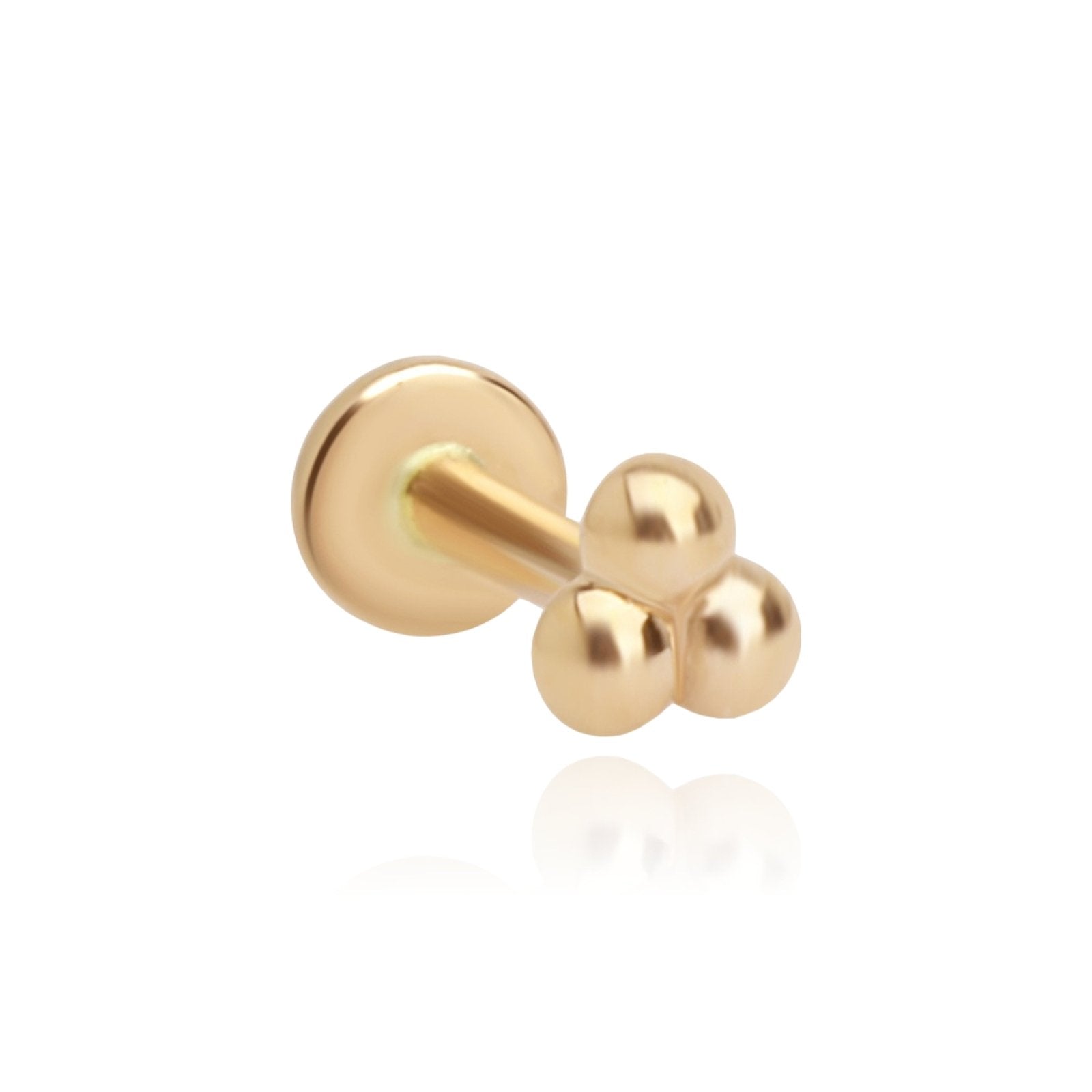 Trinity Beaded Cluster Flat Back Earring Earrings Estella Collection 17978 14k Earrings Flat Back Stud Earrings #tag4# #tag5# #tag6# #tag7# #tag8# #tag9# #tag10# 14K Yellow Gold 5MM