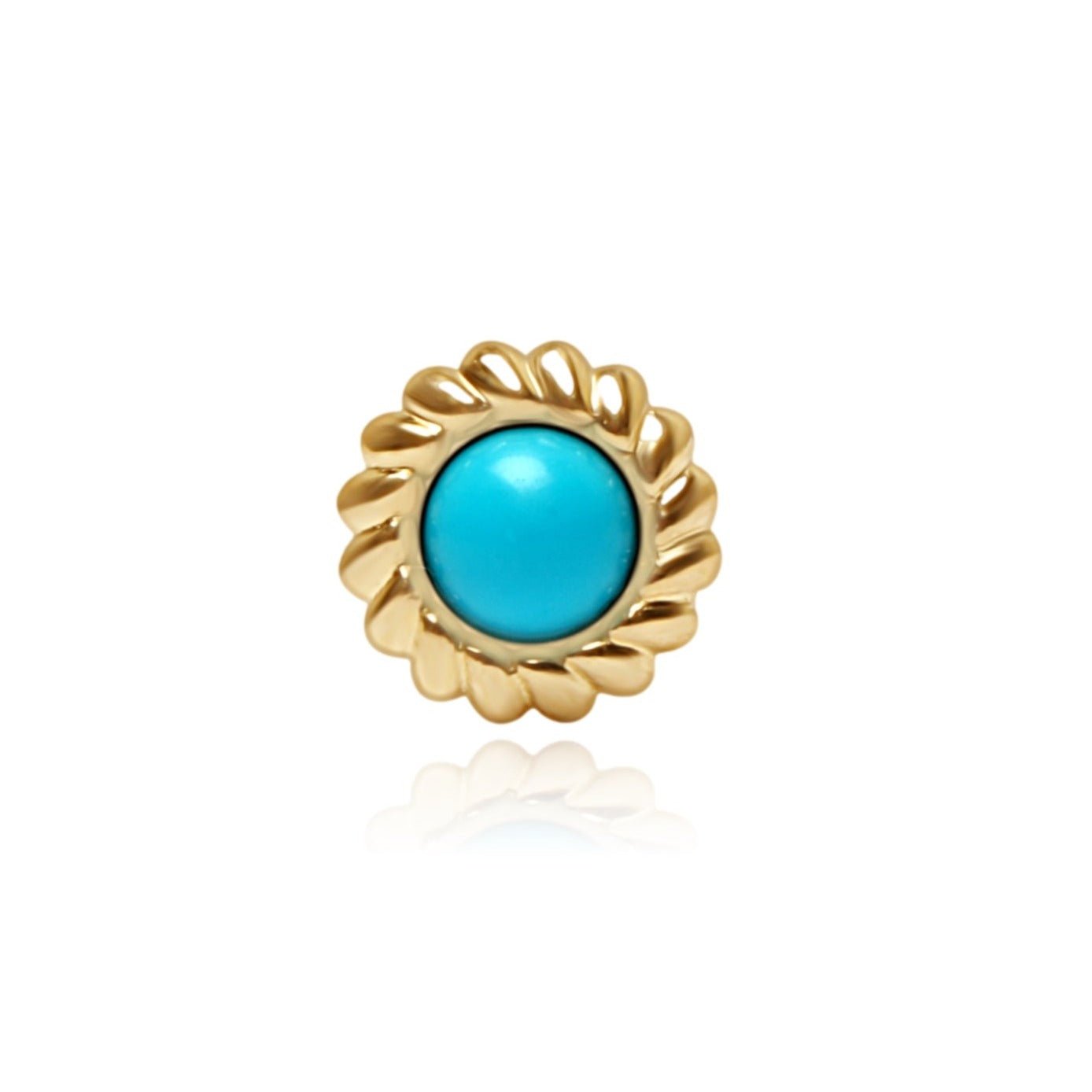 Turquoise Flat Back Stud in Braided Bezel Set Solid 14k Gold Earrings Estella Collection #product_description# 17942 14k Birthstone Cartilage Earring #tag4# #tag5# #tag6# #tag7# #tag8# #tag9# #tag10# 5MM