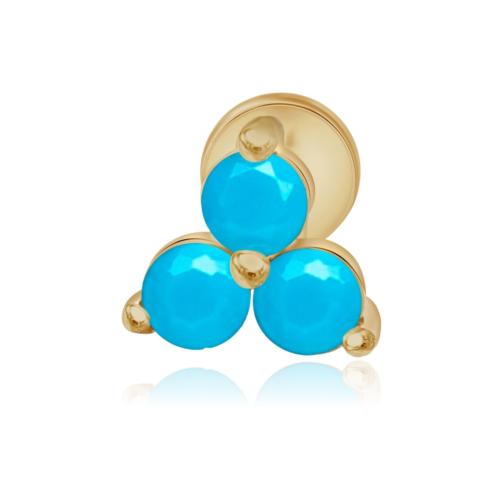 Turquoise Trinity Cluster Flat Back Earring Earrings Estella Collection #product_description# 18133 14k Birthstone Cartilage Earring #tag4# #tag5# #tag6# #tag7# #tag8# #tag9# #tag10# 5MM