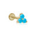 Turquoise Trinity Cluster Flat Back Earring Earrings Estella Collection 18133 14k Birthstone Earrings #tag4# #tag5# #tag6# #tag7# #tag8# #tag9# #tag10# 14K Yellow Gold 5MM