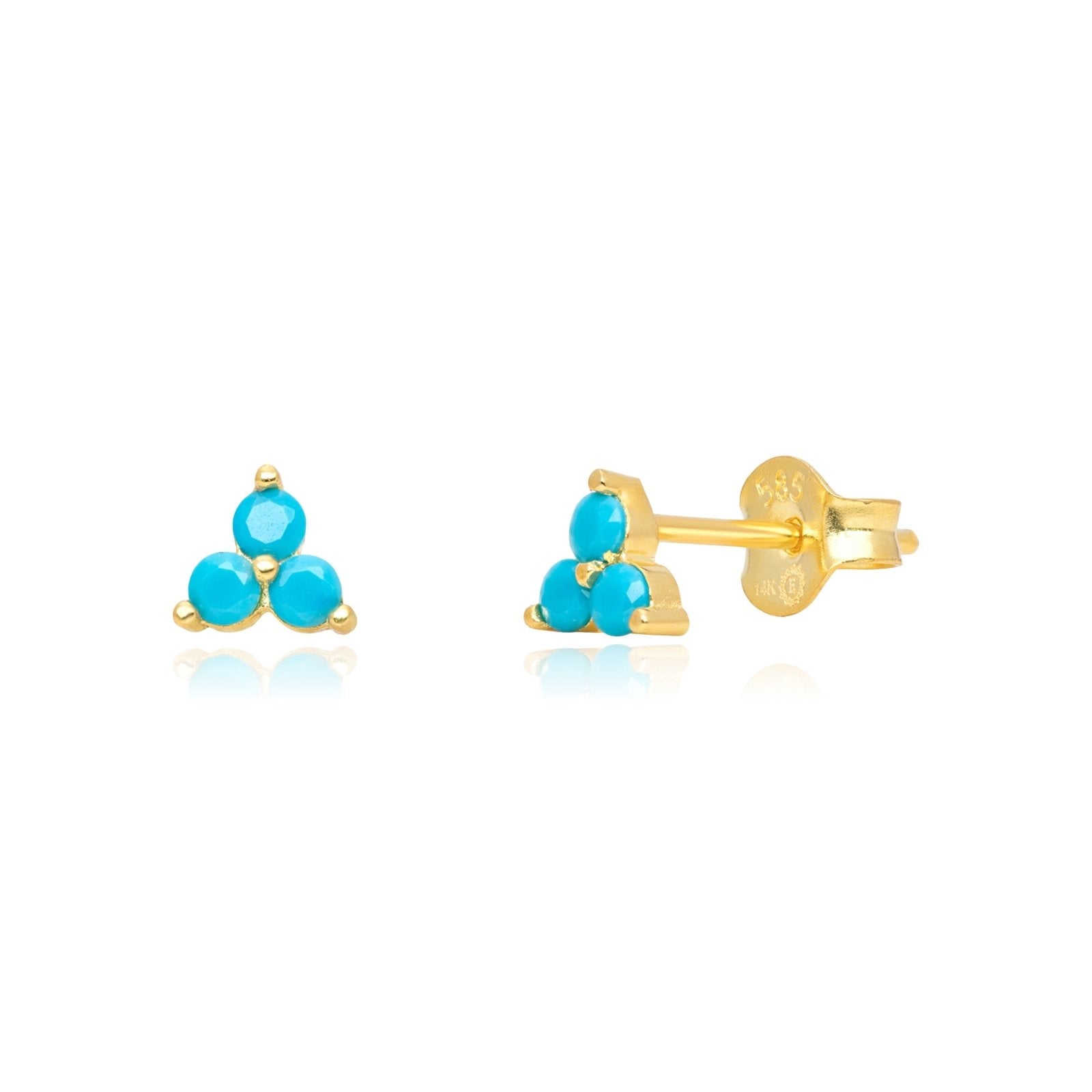 Turquoise Trinity Cluster Stud Earrings Earrings Estella Collection #product_description# 14k Birthstone Earrings #tag4# #tag5# #tag6# #tag7# #tag8# #tag9# #tag10#
