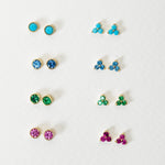 Turquoise Trinity Cluster Stud Earrings Earrings Estella Collection 17740 14k Birthstone Earrings #tag4# #tag5# #tag6# #tag7# #tag8# #tag9# #tag10# Pair 14K Yellow Gold