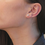 Linea - Nature Inspired Diamond Stud Earring in Solid Gold