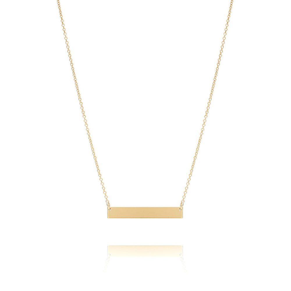 Bar Monogram Nameplate Necklace in Solid Gold Necklaces Estella Collection #product_description# 17667 14k Make Collection Personalized Jewelry #tag4# #tag5# #tag6# #tag7# #tag8# #tag9# #tag10#