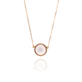 Bezel Set Rose Quartz Station Necklace in Solid 14k Rose Gold Necklaces Estella Collection #product_description# 17182 14k Make Collection pendant chain #tag4# #tag5# #tag6# #tag7# #tag8# #tag9# #tag10#