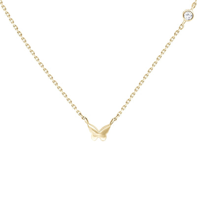 Bubble Butterfly and Diamond Station Necklace Necklaces Estella Collection #product_description# 18210 14k Colorless Gemstone Diamond #tag4# #tag5# #tag6# #tag7# #tag8# #tag9# #tag10#