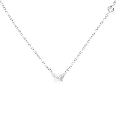 Bubble Butterfly and Diamond Station Necklace Necklaces Estella Collection #product_description# 18210 14k Colorless Gemstone Diamond #tag4# #tag5# #tag6# #tag7# #tag8# #tag9# #tag10#