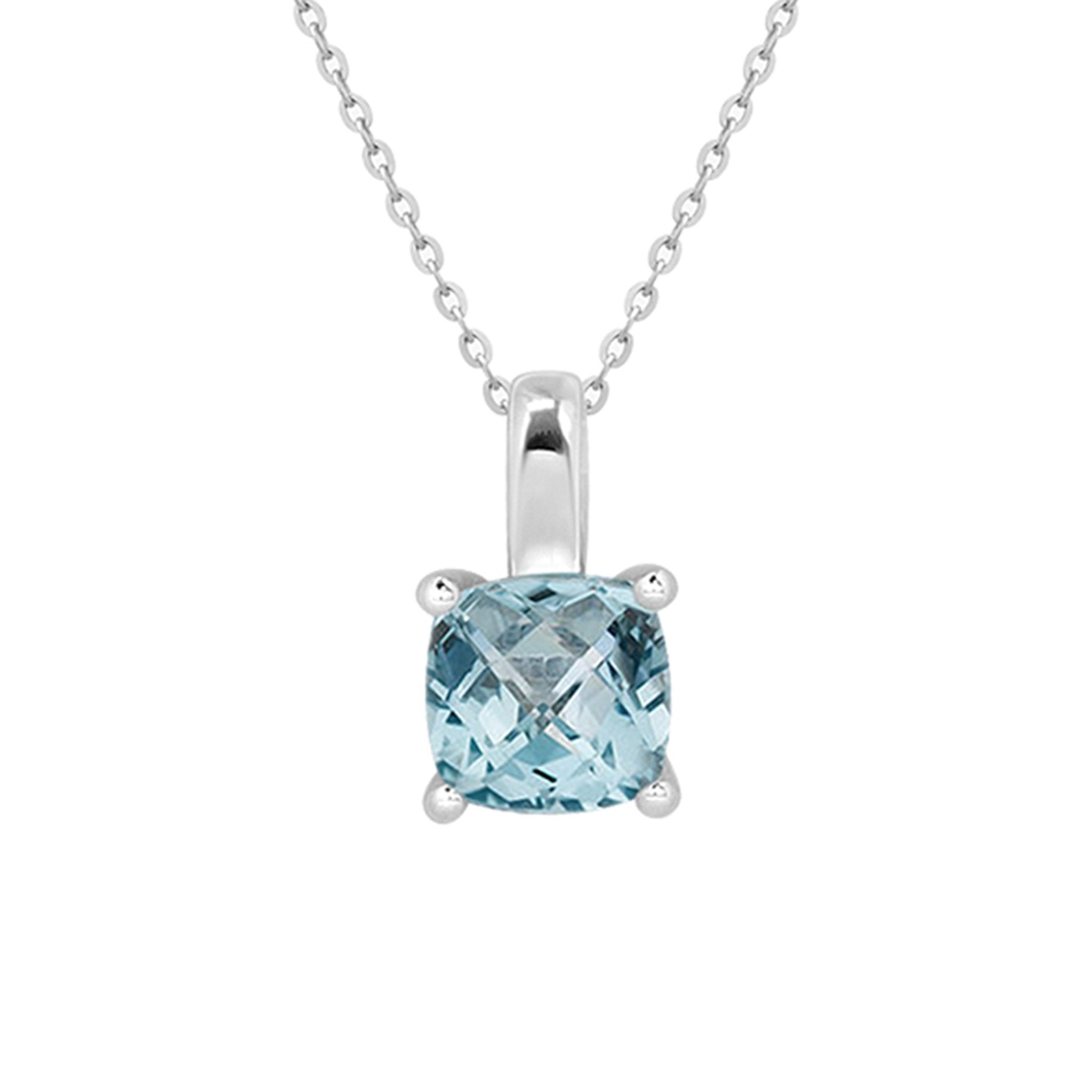 Cushion Cut Blue Topaz Pendant Necklace Necklaces Estella Collection #product_description# 14k Birthstone Blue Gemstone #tag4# #tag5# #tag6# #tag7# #tag8# #tag9# #tag10#