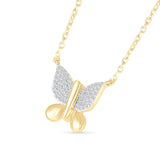 Diamond Butterfly Pendant Necklace Necklaces Estella Collection 32703 10k April Birthstone Colorless Gemstone #tag4# #tag5# #tag6# #tag7# #tag8# #tag9# #tag10#