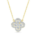 Diamond Clover and Halo Necklace Necklaces Estella Collection #product_description# 32697 Diamond Made to Order Pendant Necklace #tag4# #tag5# #tag6# #tag7# #tag8# #tag9# #tag10#