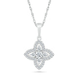 Diamond Clover and Halo Pendant Necklaces Estella Collection #product_description# 32730 Diamond Made to Order Pendant Necklace #tag4# #tag5# #tag6# #tag7# #tag8# #tag9# #tag10#