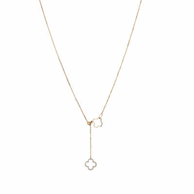 Diamond Clover Lariat Bolo Necklace Necklaces Estella Collection #product_description# 17144 14k Birthstone Birthstone Jewelry #tag4# #tag5# #tag6# #tag7# #tag8# #tag9# #tag10#