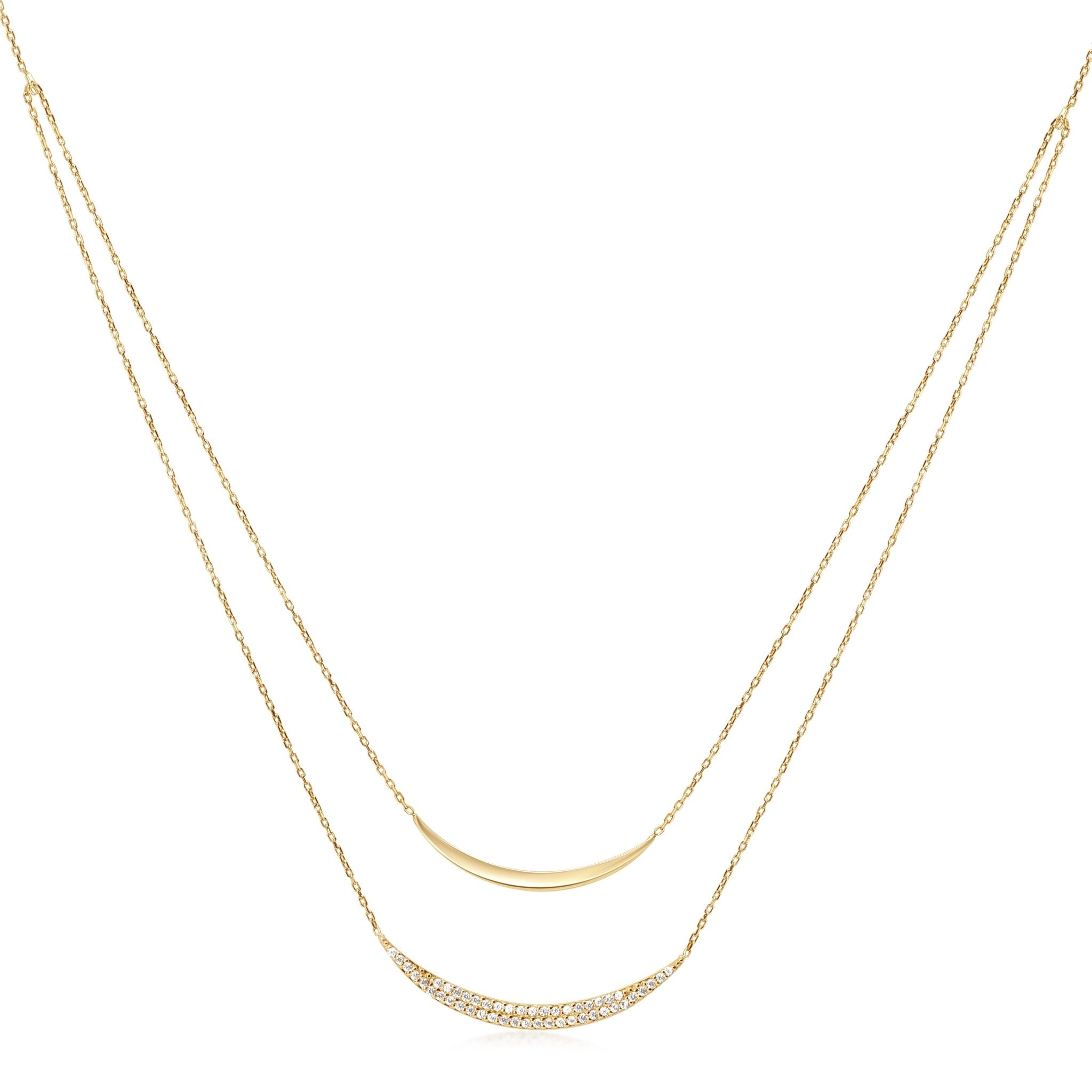 Diamond Double Curve Layering Necklace Necklaces Estella Collection #product_description# 17786 14k Birthstone Diamond #tag4# #tag5# #tag6# #tag7# #tag8# #tag9# #tag10#