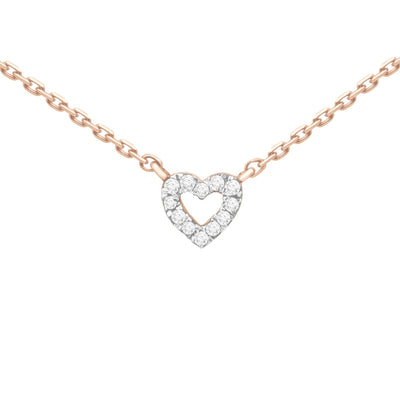 Diamond Heart Station Necklace Necklaces Estella Collection #product_description# 18211 14k Colorless Gemstone Diamond #tag4# #tag5# #tag6# #tag7# #tag8# #tag9# #tag10# Rose Gold