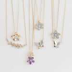 Diamond Pave Center Flower Pendant with Five Gold Petals Necklaces Estella Collection #product_description# 32738 10k April Birthstone Colorless Gemstone #tag4# #tag5# #tag6# #tag7# #tag8# #tag9# #tag10#