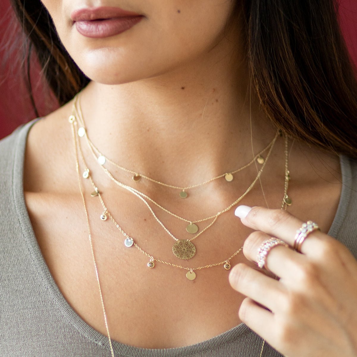 Double Wrap Disc & Medallion Necklace Necklaces Estella Collection #product_description# 17668 14k Layering Necklace Make Collection #tag4# #tag5# #tag6# #tag7# #tag8# #tag9# #tag10#