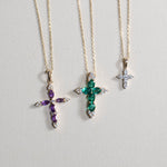 Emerald and White Sapphire Cross Pendant Necklaces Estella Collection #product_description# 32715 10k Birthstone Birthstone Jewelry #tag4# #tag5# #tag6# #tag7# #tag8# #tag9# #tag10#