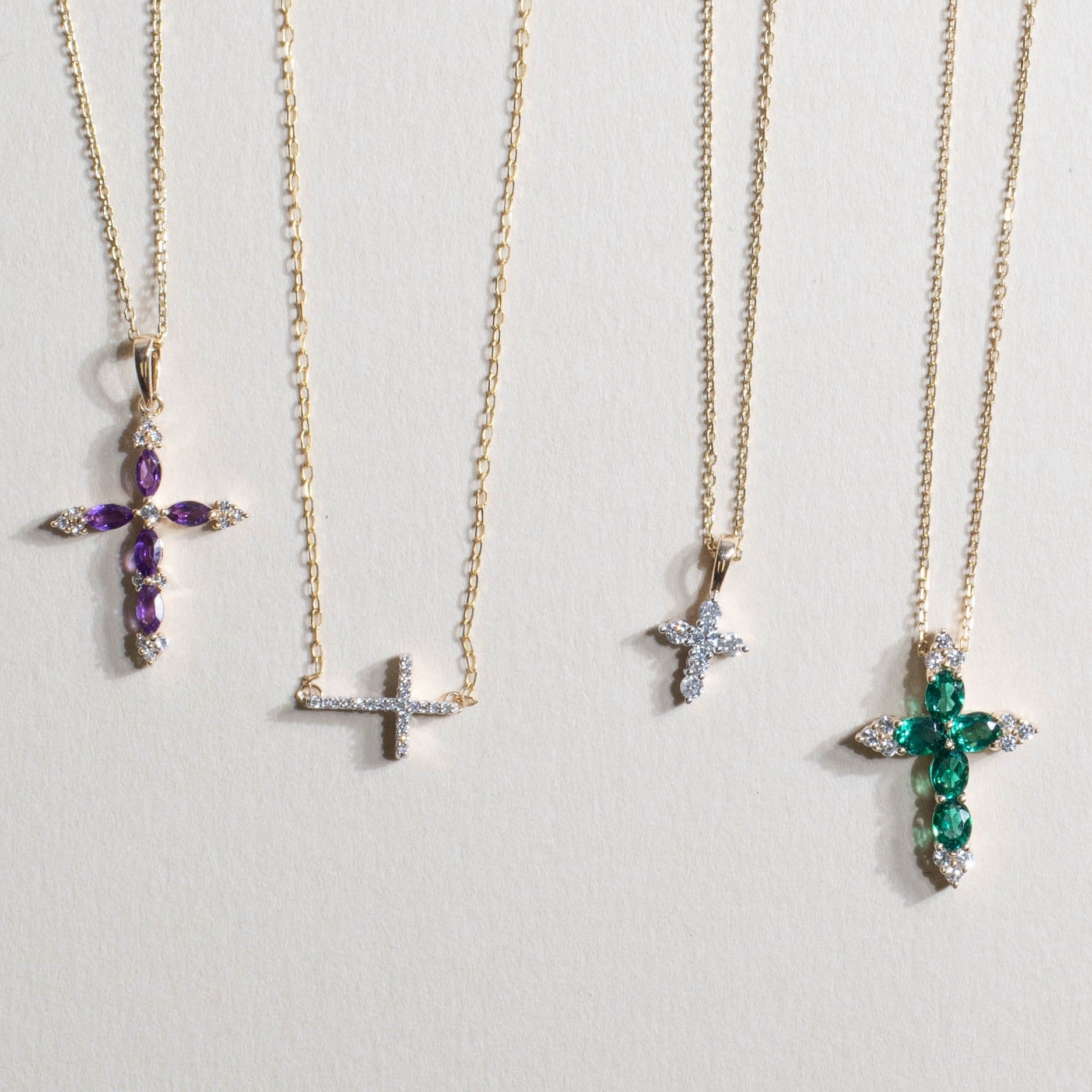Emerald and White Sapphire Cross Pendant Necklaces Estella Collection #product_description# 32715 10k Birthstone Birthstone Jewelry #tag4# #tag5# #tag6# #tag7# #tag8# #tag9# #tag10#