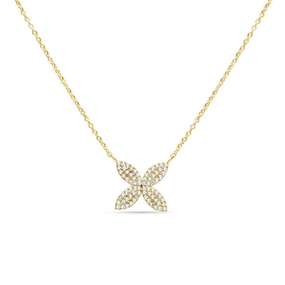 Four Petal Diamond PavÃ© Flower Necklace Necklaces Estella Collection #product_description# 17714 14k Diamond Flower Jewelry #tag4# #tag5# #tag6# #tag7# #tag8# #tag9# #tag10#