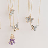 Half Gold Half Diamond Pave Butterfly Pendant Necklace Necklaces Estella Collection #product_description# 32706 10k April Birthstone Colorless Gemstone #tag4# #tag5# #tag6# #tag7# #tag8# #tag9# #tag10#