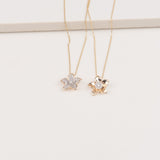 Pave Five Flower Diamond Petal Necklace with Thin Gold Bezel Necklaces Estella Collection #product_description# 32736 10k April Birthstone Colorless Gemstone #tag4# #tag5# #tag6# #tag7# #tag8# #tag9# #tag10#