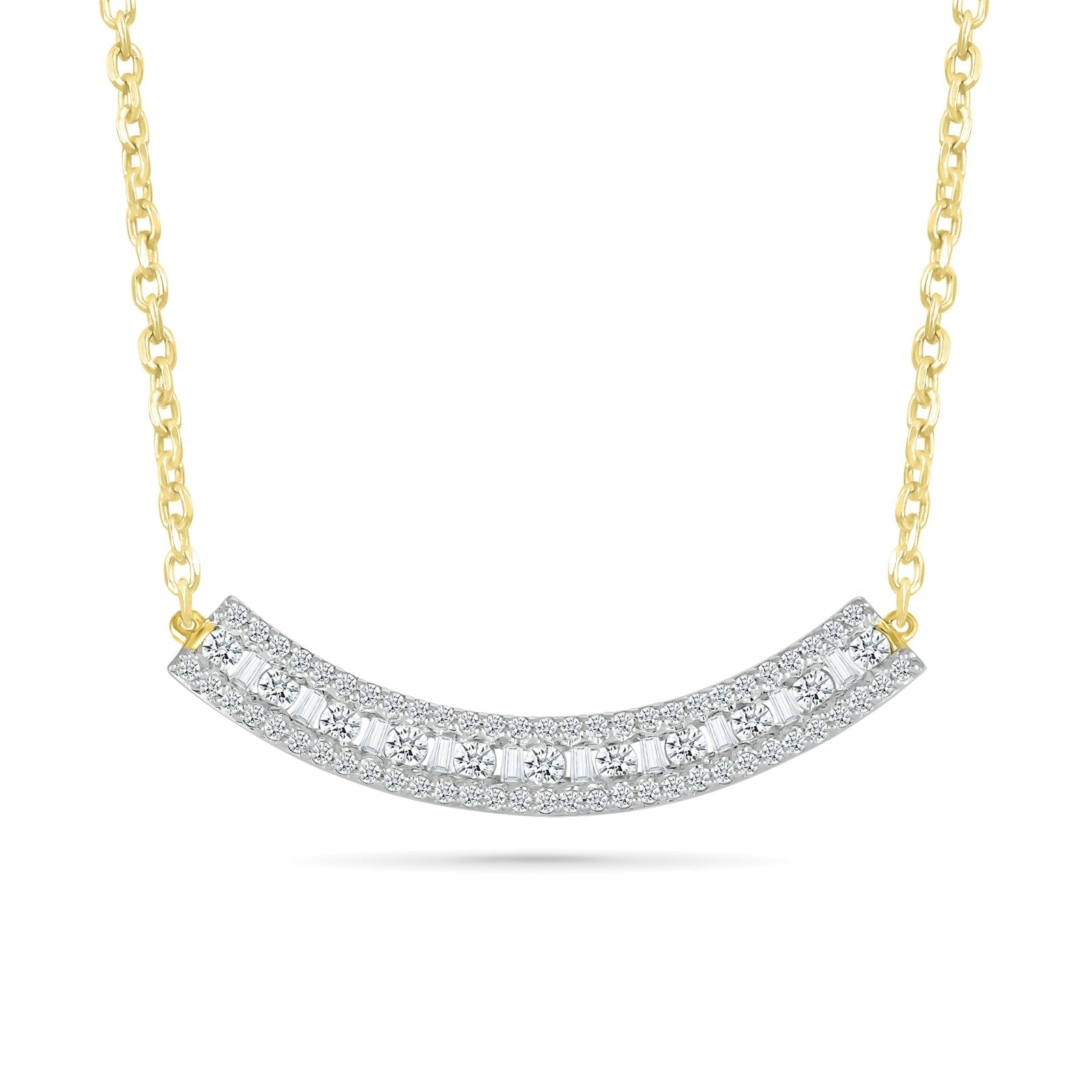 Round and Emerald Cut Diamond Curved Necklace Necklaces Estella Collection #product_description# 32696 Diamond Layering Necklace Made to Order #tag4# #tag5# #tag6# #tag7# #tag8# #tag9# #tag10#