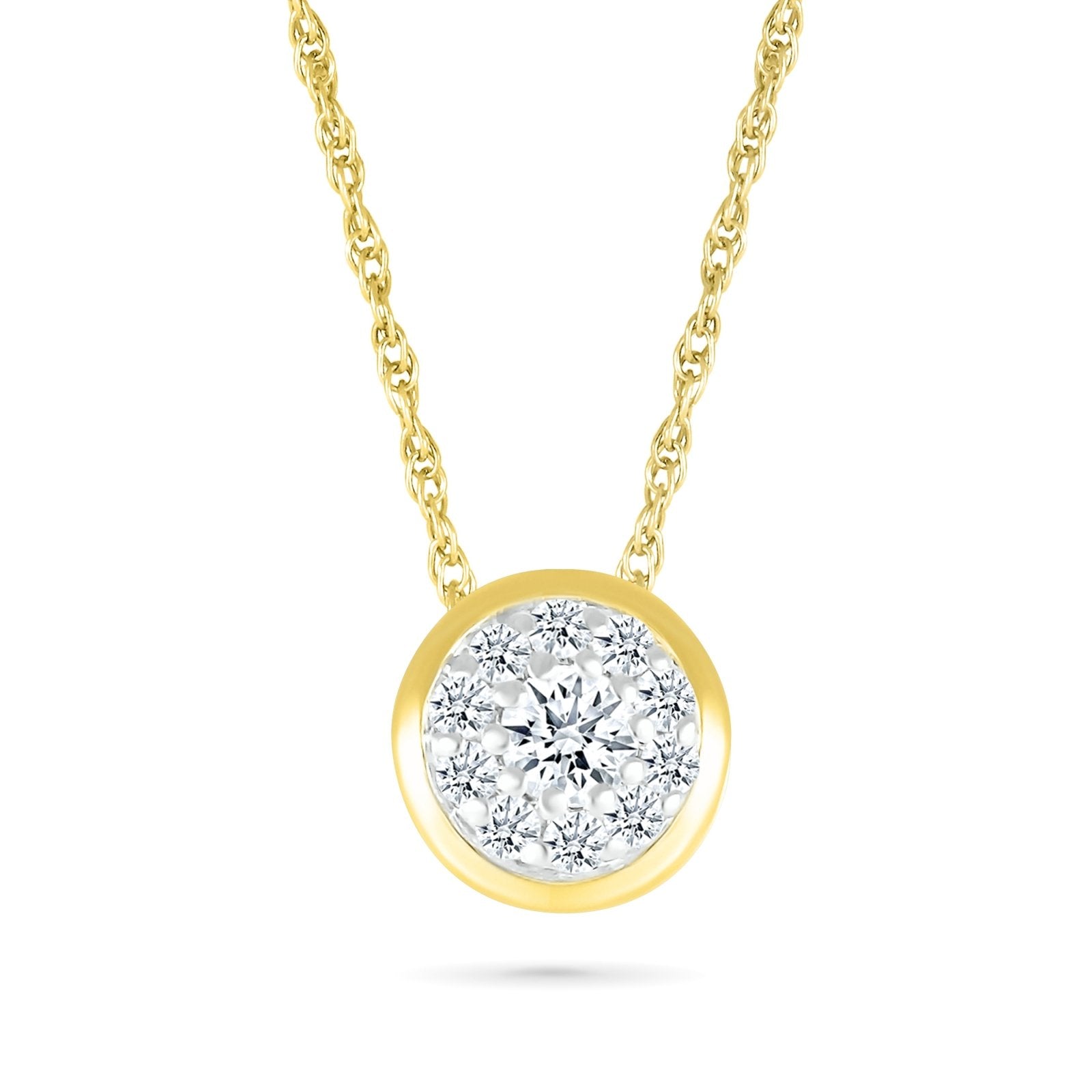 Round Diamond Illusion Necklace Necklaces Estella Collection 32741 Diamond Made to Order Yellow Gold #tag4# #tag5# #tag6# #tag7# #tag8# #tag9# #tag10#