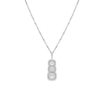 Triple Stacked Diamond Halo Baguettes in Solid 18k White Gold Necklaces Estella Collection #product_description# 18k Diamond Gemstone #tag4# #tag5# #tag6# #tag7# #tag8# #tag9# #tag10#