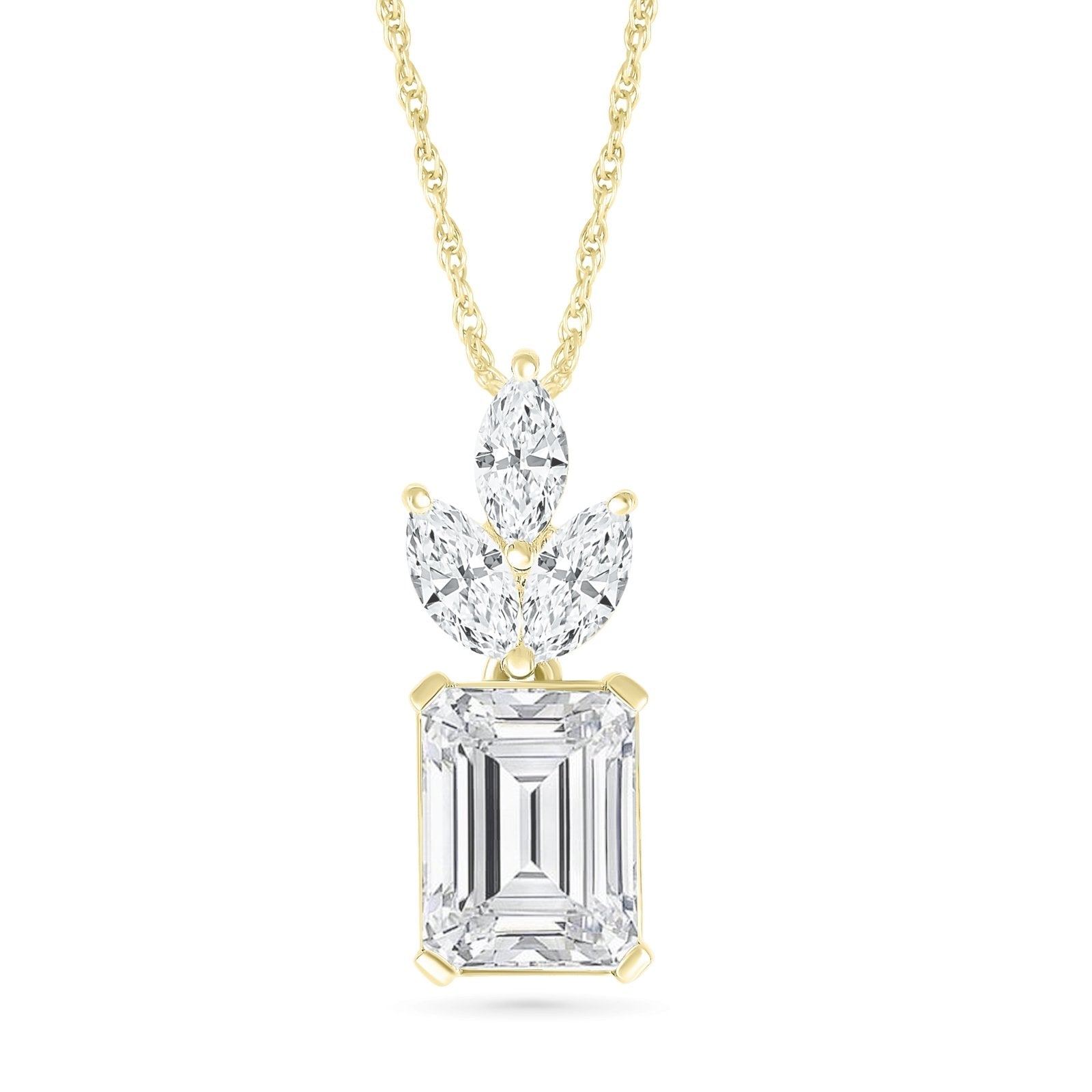 White Sapphire Pendant with Crown Necklaces Estella Collection 32728 Emerald Made to Order White Sapphire #tag4# #tag5# #tag6# #tag7# #tag8# #tag9# #tag10#