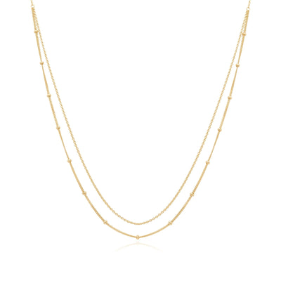 Beaded And Cuban Double Layer Chain Necklace Necklaces Estella Collection #product_description# 14k Layering Necklace Ready to Ship #tag4# #tag5# #tag6# #tag7# #tag8# #tag9# #tag10#