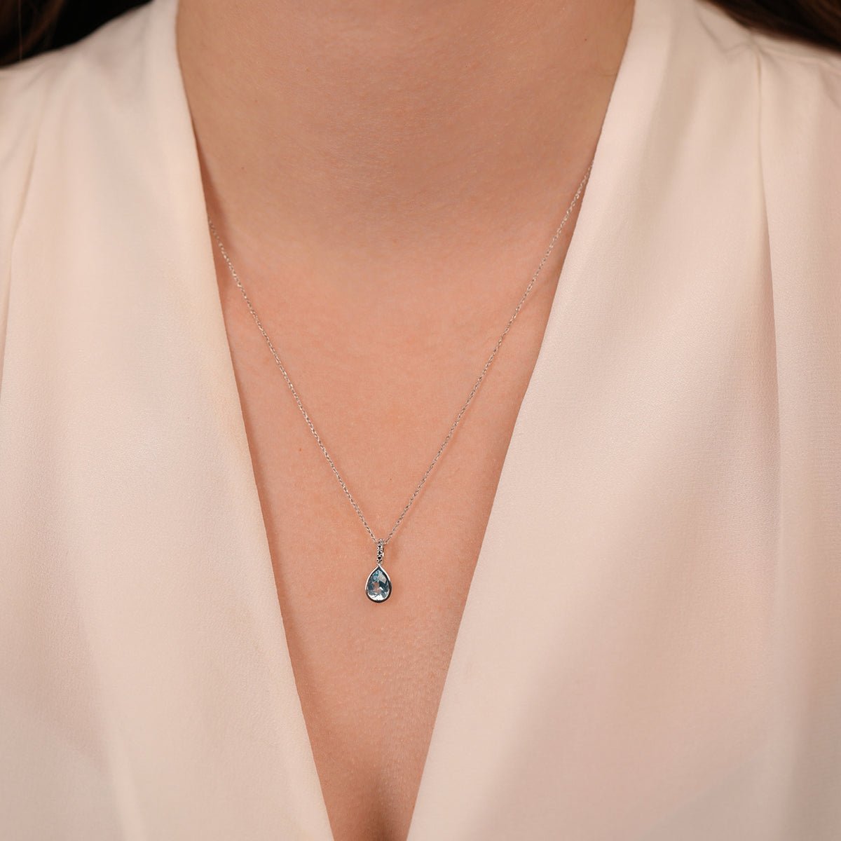 Blue Topaz Teardrop Pendant Necklace Necklaces Estella Collection #product_description# 14k Birthstone Blue Gemstone #tag4# #tag5# #tag6# #tag7# #tag8# #tag9# #tag10#