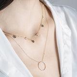 Circle Necklace Necklaces Estella Collection 17782 14k Pendant Yellow Gold #tag4# #tag5# #tag6# #tag7# #tag8# #tag9# #tag10# 14K yellow Gold