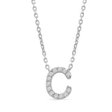 Classic Diamond Initial Charm Necklace Necklaces Estella Collection #product_description# 18002 14k Diamond Gemstone #tag4# #tag5# #tag6# #tag7# #tag8# #tag9# #tag10# C 14k White Gold