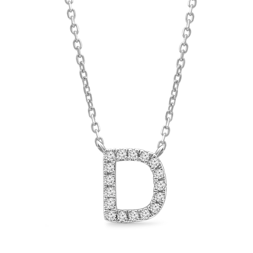 Classic Diamond Initial Charm Necklace Necklaces Estella Collection #product_description# 18004 14k Diamond Gemstone #tag4# #tag5# #tag6# #tag7# #tag8# #tag9# #tag10# D 14k White Gold