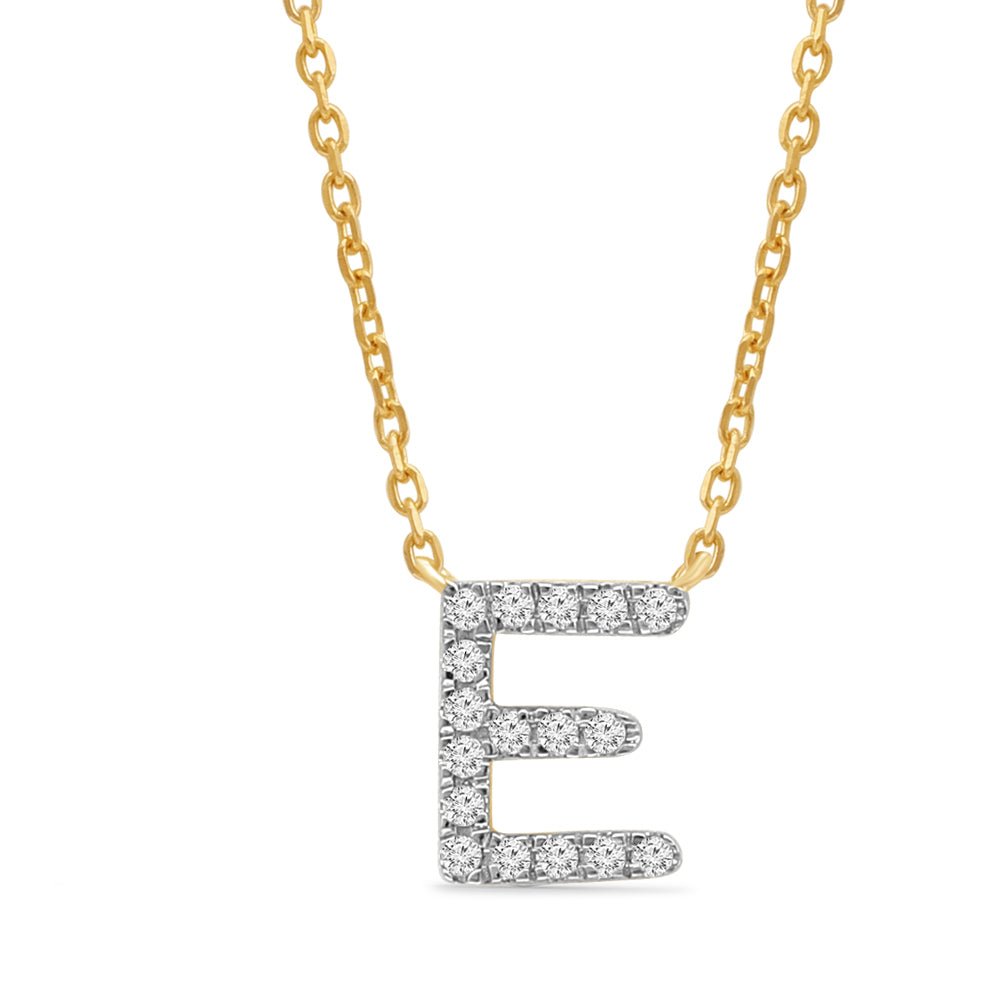Classic Diamond Initial Charm Necklace Necklaces Estella Collection #product_description# 18007 14k Diamond Gemstone #tag4# #tag5# #tag6# #tag7# #tag8# #tag9# #tag10# E 14k Yellow Gold