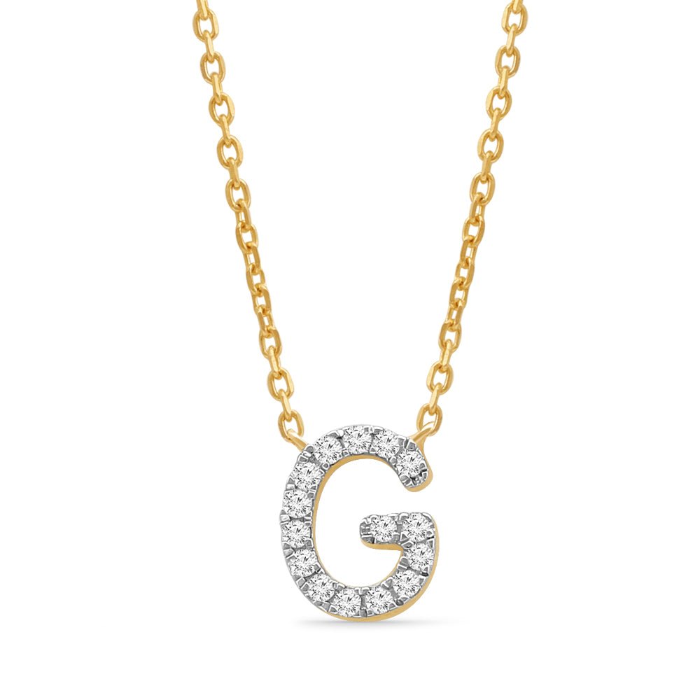 Classic Diamond Initial Charm Necklace Necklaces Estella Collection #product_description# 18011 14k Diamond Gemstone #tag4# #tag5# #tag6# #tag7# #tag8# #tag9# #tag10# G 14k Yellow Gold