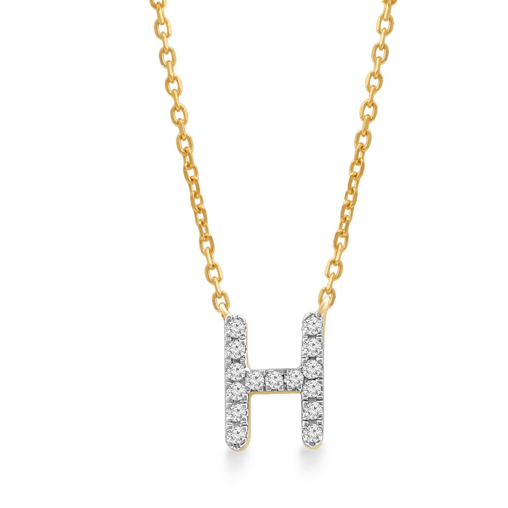 Classic Diamond Initial Charm Necklace Necklaces Estella Collection #product_description# 18013 14k Diamond Gemstone #tag4# #tag5# #tag6# #tag7# #tag8# #tag9# #tag10# H 14k Yellow Gold
