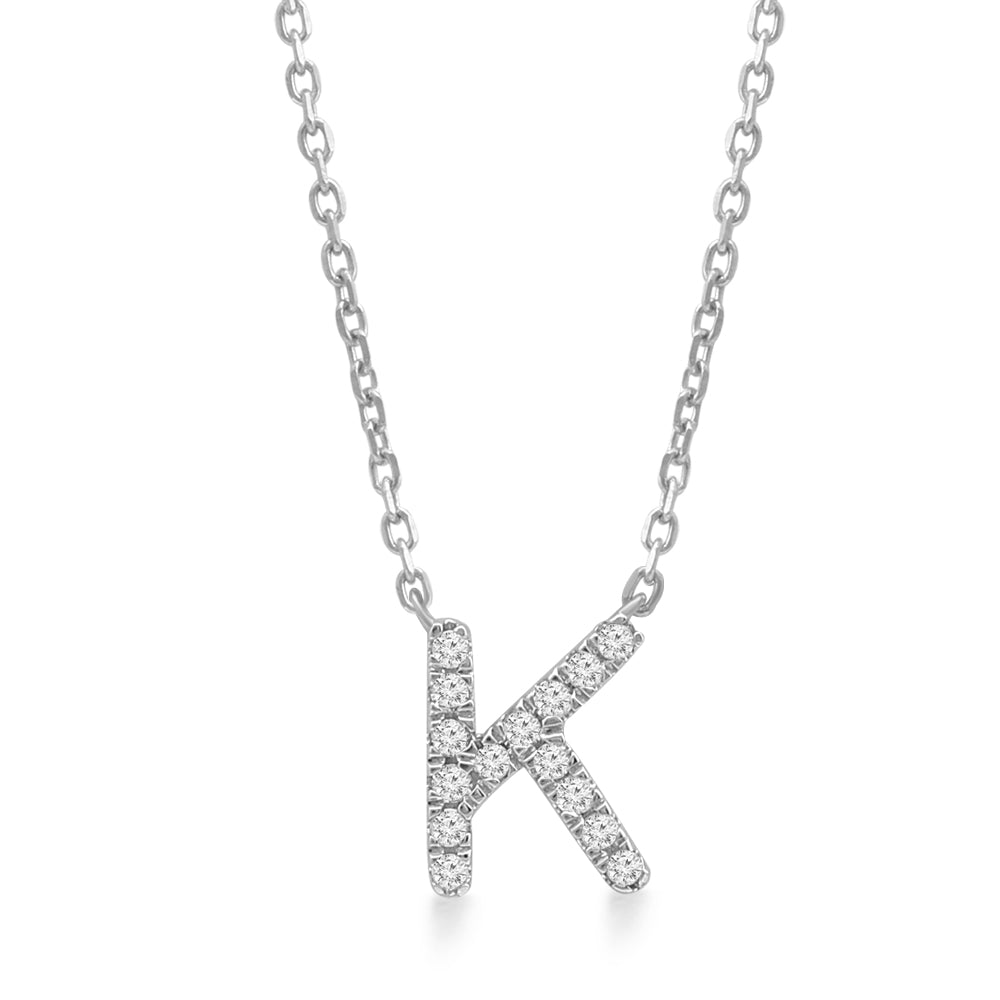 Classic Diamond Initial Charm Necklace Necklaces Estella Collection #product_description# 18018 14k Diamond Gemstone #tag4# #tag5# #tag6# #tag7# #tag8# #tag9# #tag10# K 14k White Gold