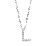 Classic Diamond Initial Charm Necklace Necklaces Estella Collection #product_description# 18020 14k Diamond Gemstone #tag4# #tag5# #tag6# #tag7# #tag8# #tag9# #tag10# L 14k White Gold