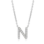Classic Diamond Initial Charm Necklace Necklaces Estella Collection #product_description# 18024 14k Diamond Gemstone #tag4# #tag5# #tag6# #tag7# #tag8# #tag9# #tag10# N 14k White Gold