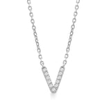 Classic Diamond Initial Charm Necklace Necklaces Estella Collection #product_description# 18034 14k Diamond Gemstone #tag4# #tag5# #tag6# #tag7# #tag8# #tag9# #tag10# V 14k White Gold