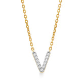 Classic Diamond Initial Charm Necklace Necklaces Estella Collection #product_description# 18035 14k Diamond Gemstone #tag4# #tag5# #tag6# #tag7# #tag8# #tag9# #tag10# V 14k Yellow Gold