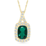 Cushion Cut Emerald Pendant with White Sapphire Halo and Bail Necklaces Estella Collection #product_description# 32729 10k Birthstone Birthstone Jewelry #tag4# #tag5# #tag6# #tag7# #tag8# #tag9# #tag10#